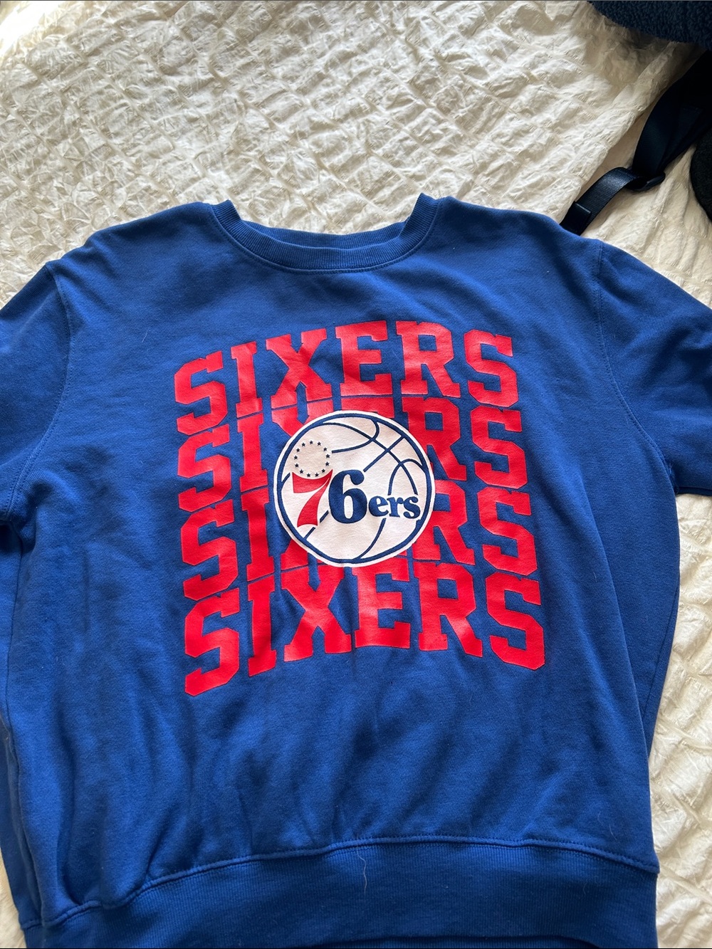 Philadelphia 76ers womens Blue 'Sixers' Graphic Sweatshirt